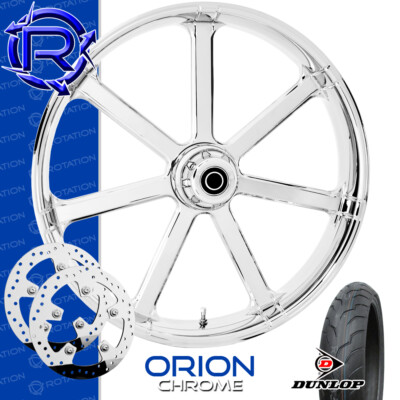 Rotation Orion Chrome Custom Motorcycle Wheel Front Package Harley Touring 21''