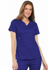 Galaxy Cherokee Scrubs Luxe Empire Waist Mock Wrap Top 21701 GABV