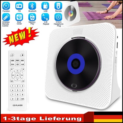 Tragbarer CD Player, HiFi-Lautsprecher CD Player mit Bluetooth FM- AUX Radio
