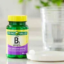 Spring Valley Vitamin B1 (Thiamine)Tablets Metabolism Support 250mg 100 Tablets