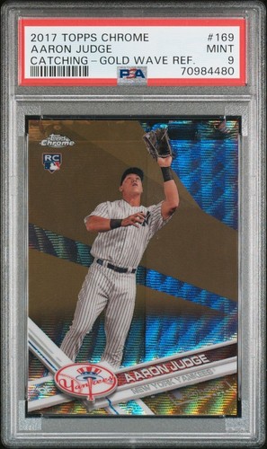2017 Topps Chrome #169 Aaron Judge Catching Rookie Card RC PSA 10 GEM MT