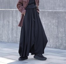 Japanese women Street style Loose Wide Leg Pants Gothic skirt Trousers Casual