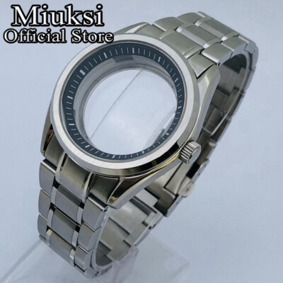 Miuksi 40mm watch case sapphire glass fit NH35 NH36 NH38 NH70 NH72 movement