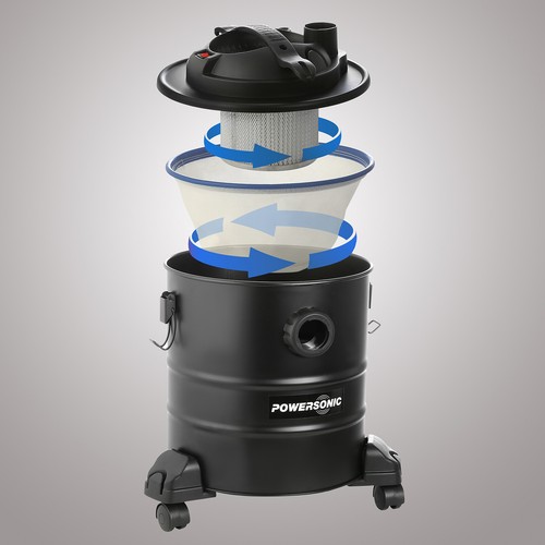 Powersonic 20L Fireplace Ash Vacuum Cleaner Hoover Wood Burner Blower