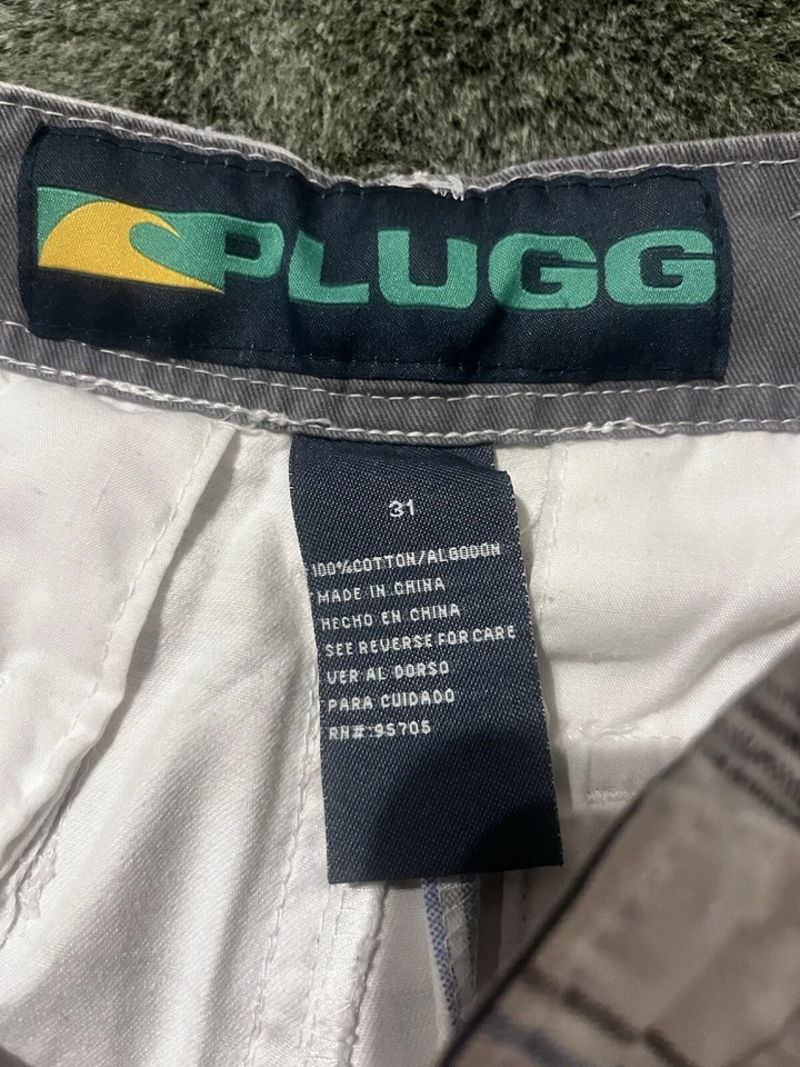 SHORTS CARGO PLUGG MASCULINO listrado branco, azul e bronzeado TAMANHO 31 - Imagem 4 de 4