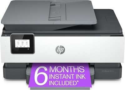 HP OfficeJet 8015e Wireless Color All-in-One Printer, +black and color ink 