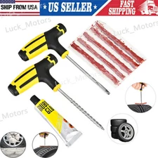 Car Tubeless Tyre Tire Puncture Repair Plug Repair Kit Needle Patch Fix Tool Set