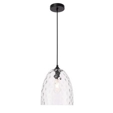 Living District Gibson 1 Light Pendant, Black with Clear Glass - LD2284
