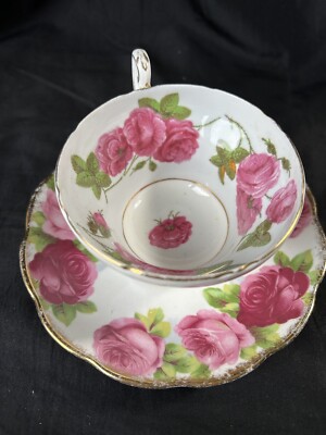 VINTAGE BONE CHINA DUO TASSE FOLEY und UNTERTASSE ROYAL ALBERT OLD ENGLISH ROSE SELTEN