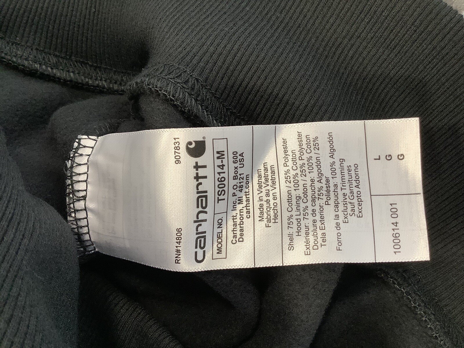 Carhartt Menu0026#039;s Rain Defender Hooded Sweatshirt Black Size Large | eBay