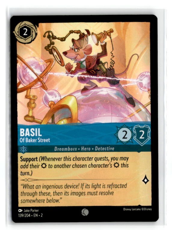 Disney Lorcana - Basil of Baker Street 139/204 - Rise of the Floodborn NM