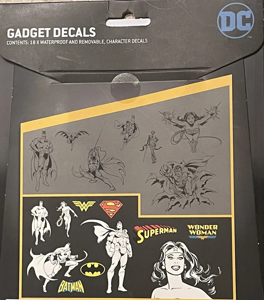 18 DC Marvel Gadget Decals Batman-Wonder Woman-SuperMan Waterproof Stickers NEW - Image 3 of 4