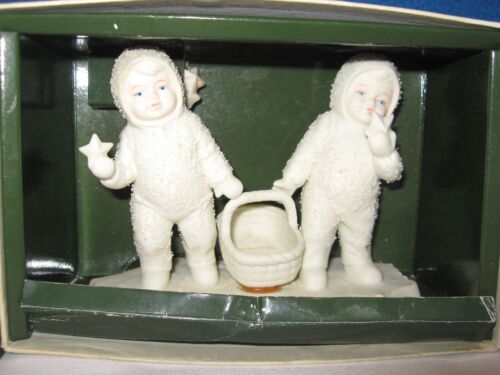 Dept. 56, Snow Babies, #79855, Couple holding basket - Picture 1 of 1