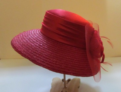 Fabulous Brimmed Vintage Hat Vintage 1940s Halo Hat Ombre Tea Stained Wide Front Brim  main image 3