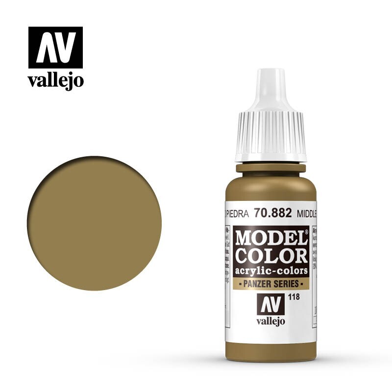 Vallejo Model Color Middle Stone Acrylic 17ml/0.57 fl oz Dropper Bottle - 70.882