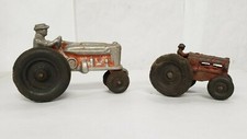    Vintage Metal Toy Farm Tractors with Drivers   