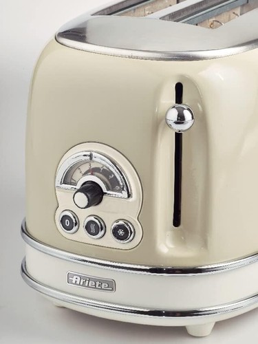 Ariete Tostapane Vintage 2 pinze acciaio tosta toast pane beige 155 810w - Rotex - Foto 1 di 4