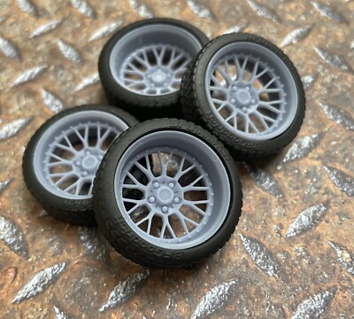 Resin 21/20 Inch BBS  Boss  Model car Wheels and Tires 1/24 1/25 scale