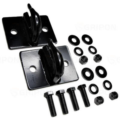 GRIPON (Pack of 2) 5/16in Bolt On Grab Hook Mount with Complete Hardware - Black