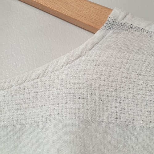 VIOLA BORGHI TOP Ladies Medium Tee Shirt White Grey Stripe MADE IN ITALY Cotton - Picture 4 of 8