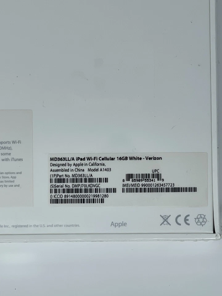 Apple iPad 3 3rd Generat 16 GB Wi-Fi + GSM Cellular Verizon MD363LL/A 9.7" White - Image 3 of 4