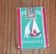 Sealed Box Vintage Pla-Mor Pinochle Deck Playing Cards 1940 Tax Stamp