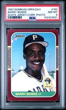 142423601 Barry Bonds 1987 Donruss Opening Day #163 Rookie RC PSA 8