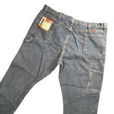 Wrangler Mens Five Star Heritage Carpenter Jeans Blue Denim Work Pants 44x32 NWT