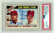 Fergie Jenkins 1966 Topps #254 Rookie RC w/ 4 Insc. Signed PSA Authentic Auto