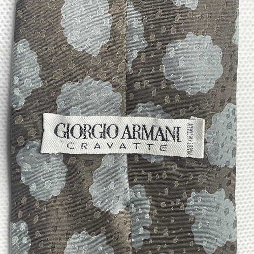 Cravatta cravatta Giorgio Armani pura seta Made in Italy nuvole incise bronzo cravatta - Foto 11 di 14