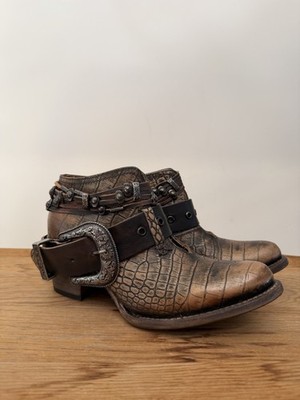 Freebird Saloon Leather Short Cowgirl Western Boots Copper Silver Women s 8