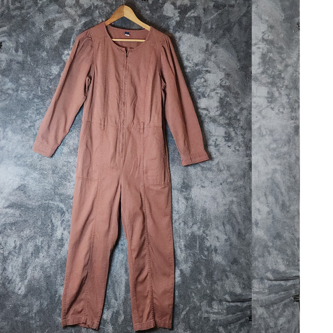 Old Navy Women's Jumpsuit Small Belted Utility Coveralls Lon