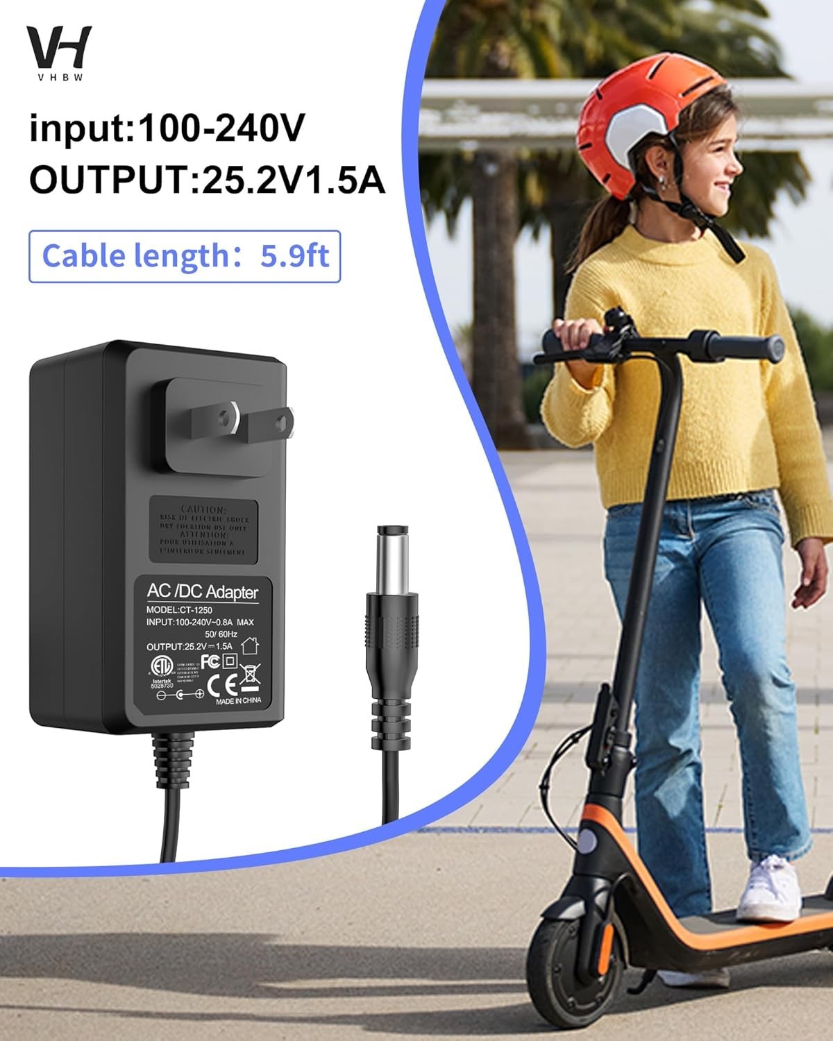 Caricabatteria 25.2V 1.5A per Segway Ninebot foto 3