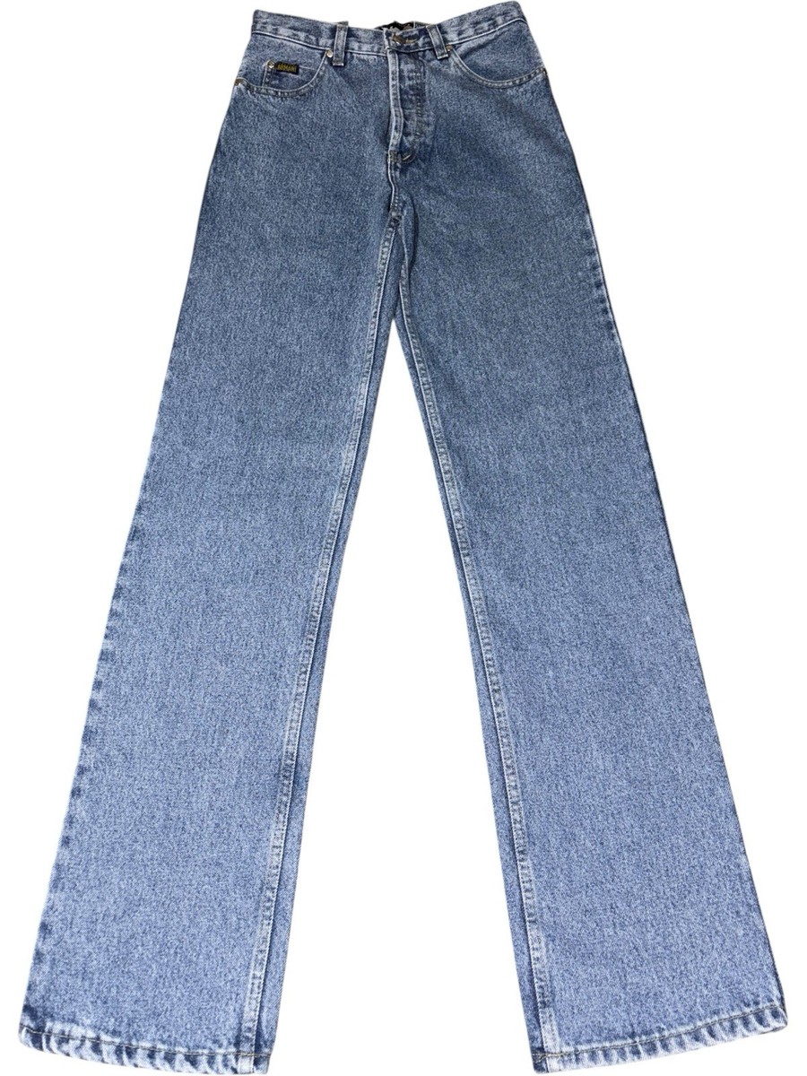 28x35 Vintage 90s Giorgio Armani Jeans Black White Label Eagle