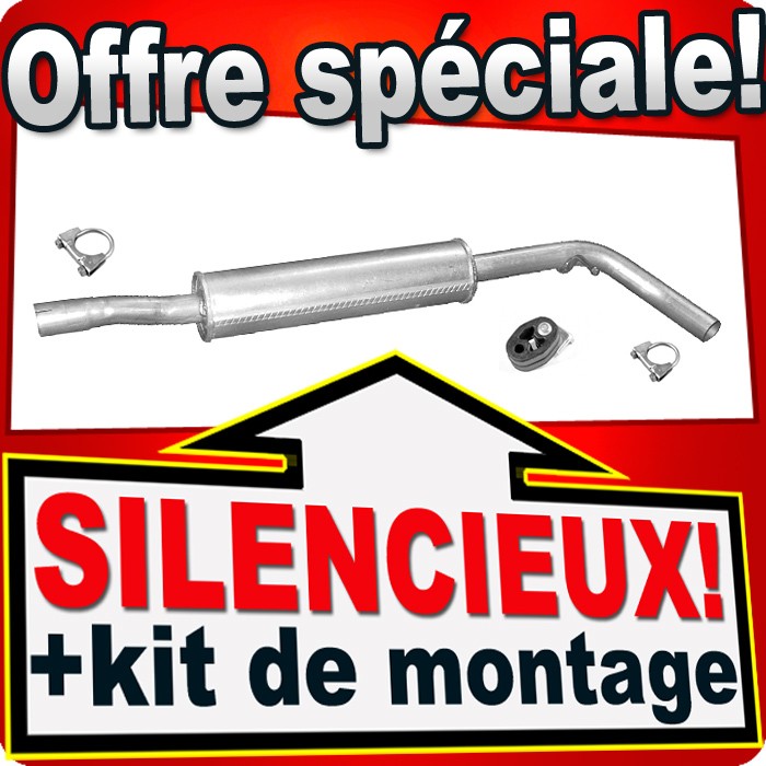 Silencieux intermédiaire Skoda Roomster 1.4 16V pour modèles de 2006 à 2010 en acier d'origine
