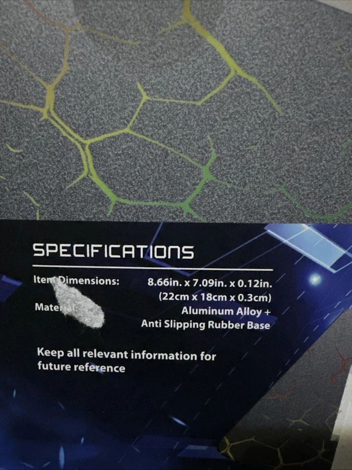 Aluminum Gaming Mouse Pad Multi-Color Metal Mousepad for PC Laptop 8.5" x 7" New - Image 4 of 4