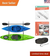 Adjustable Double Kayak Rack - Wall Or Ceiling Mount For Space-saving Storage
