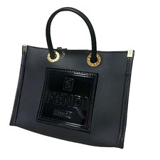 Mini borsa in gomma Fendi nera piccola borsa a mano originale