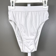 Vintage Newport News Panties Hi Cut High Waist White Size Medium 100 Cotton