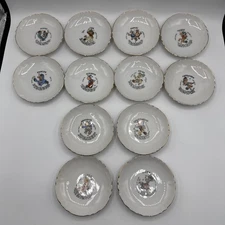 Set 12 Zodiac Kitschy Ceramic Coaster Trinket Dishes Japan S.M