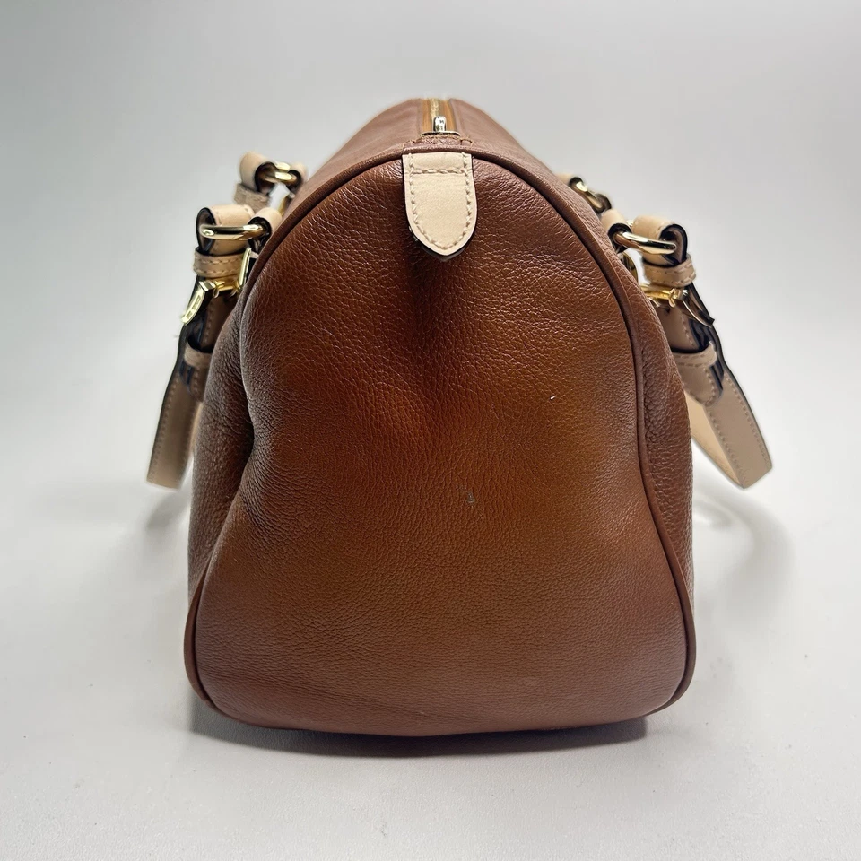 Bolso Cartera MICHAEL KORS Grayson Med Lujo Diseñador Marrón Cuero Guijarro Suave Foto 4 de 4