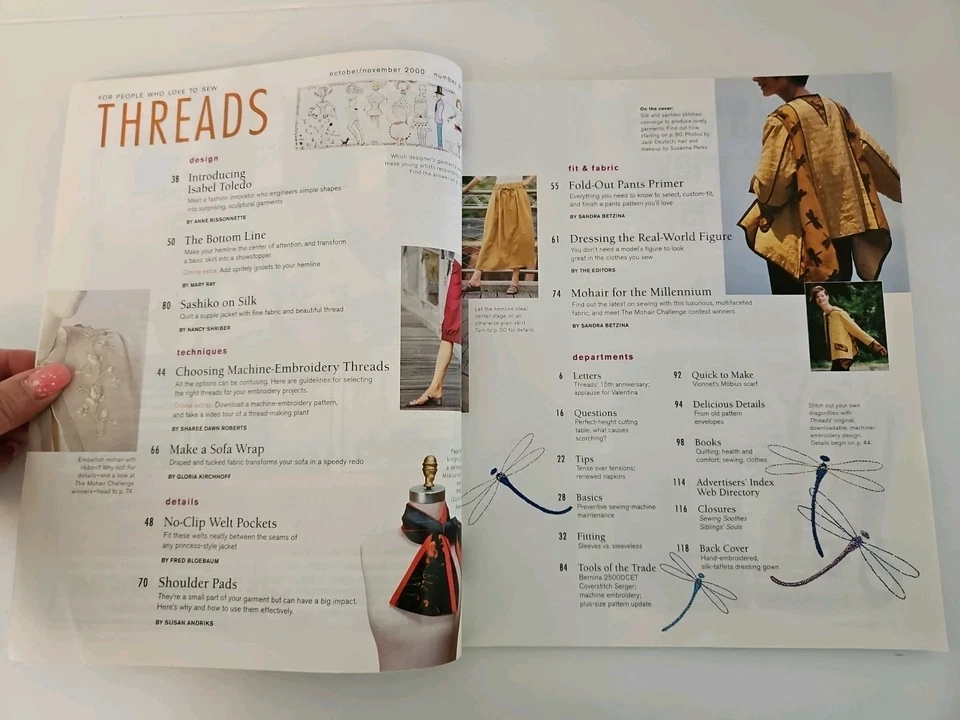 Nov 2000 THREADS Magazine #91 Sewing Techniques & Embroidery Instruction SASHIKO - Image 3 of 4