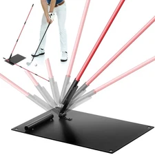 Golf Alignment Sticks Holder – Adjustable Swing Plane Trainer with Weighted B...