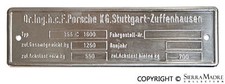 Porsche Chassis Id Plate - 356c 64-65 000-723-009-05 00072300905