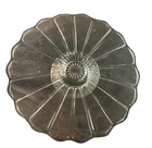 Vintage Clear Depression Glass Raised Cake Stand W Scalloped Edge Flower Petal