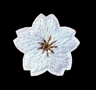 white Flower iron on patch applique 7/8 inch FREE SHIPPING