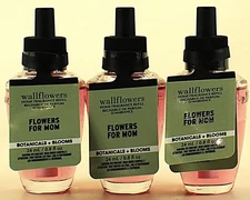 QTY 3 - Bath & Body Works FLOWERS FOR MOM Wallflowers Fragrance Oil Refills