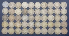 Roll (50 coins)Barber Liberty Head Silver dimes. All grade Good & Better.