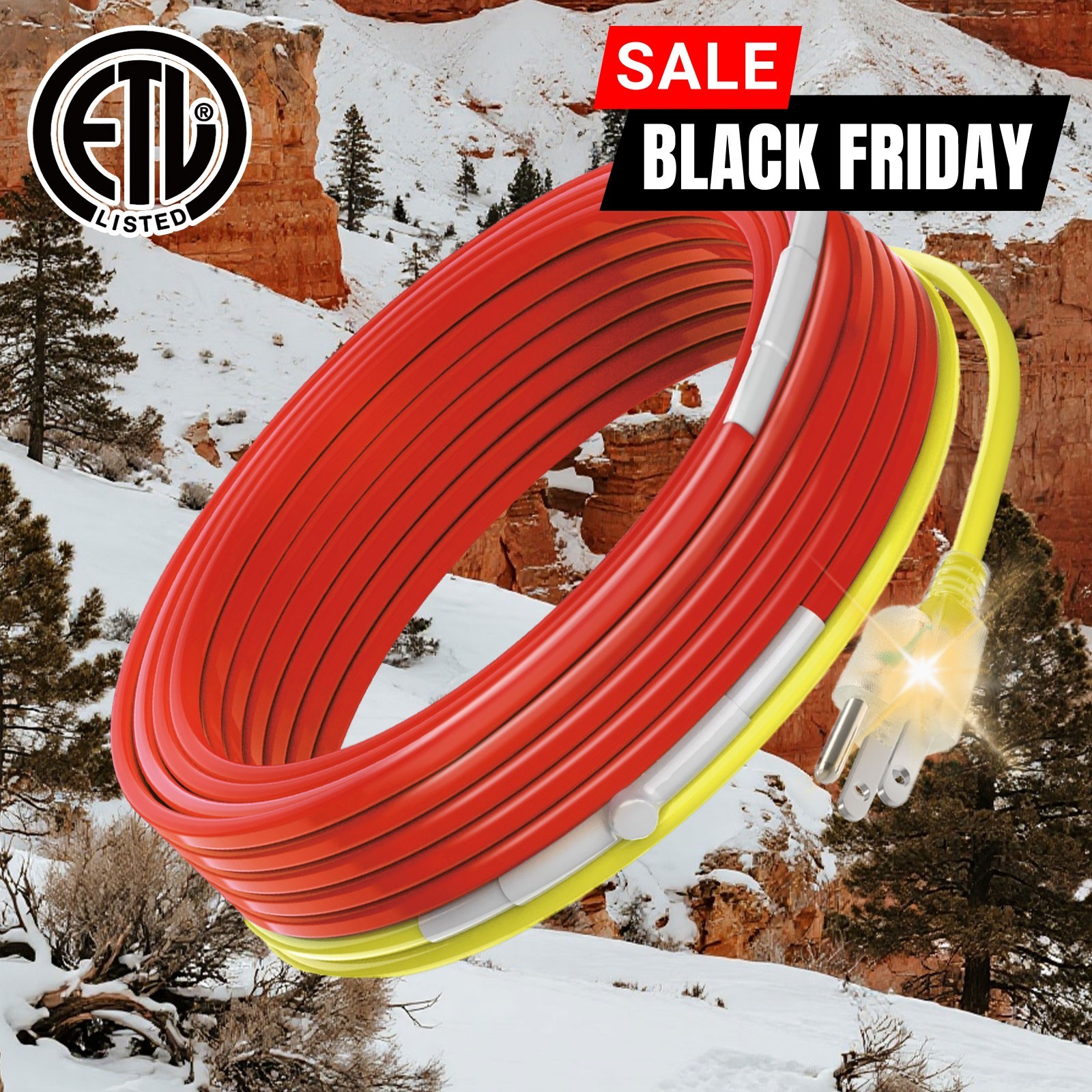 YeloDeer Pipe Heating Cable - Efficient De-Icing Cable for Water Pipes