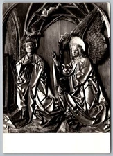 Religious Sculpture Art Europe Gothic Style Black & White Vertical RPPC